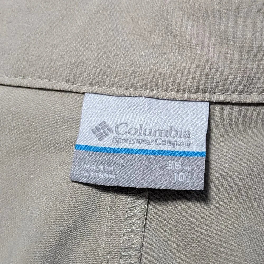 Columbia PFG Chino Shorts Men's 36x10 Khaki Beige Omni-Shield